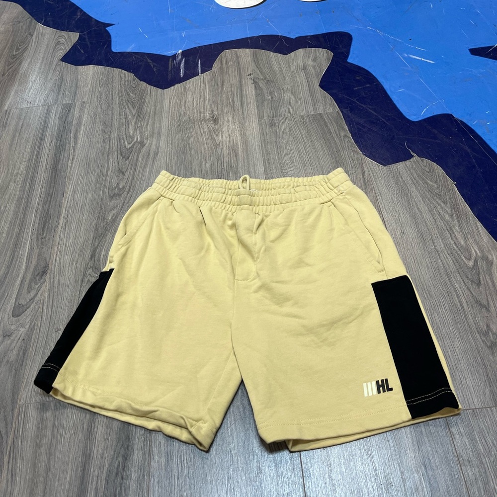 Helmut Lang Tan and Black Athletic Shorts